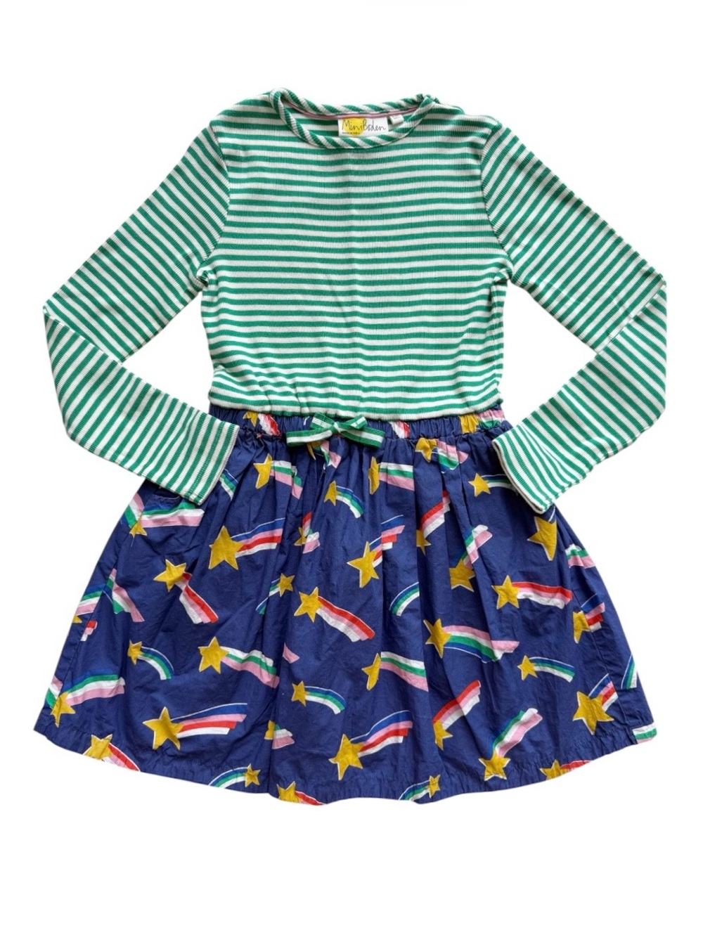 Mini Boden Shooting Star Striped Dress 9/10